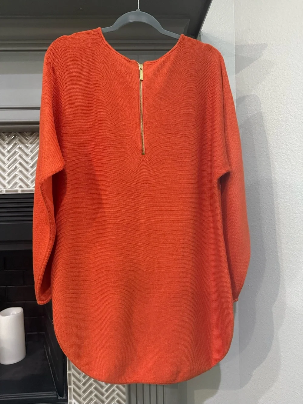 Michael Kors Orange Crew Neck Tunic Sweater
